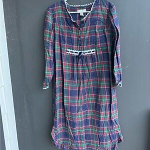 Lord & Taylor 100% cotton flannel plaid nightgown